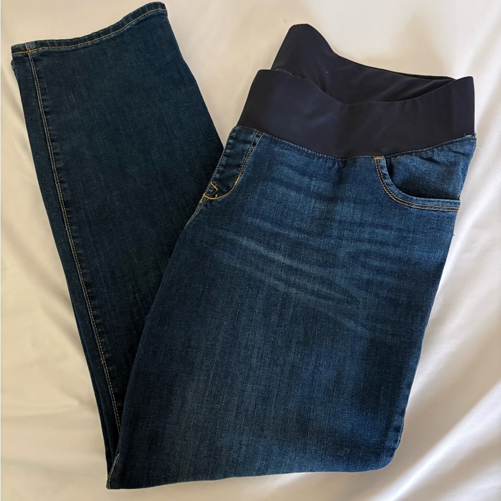 Old Navy Dark Blue Straight Leg Maternity Jeans with Navy Panel